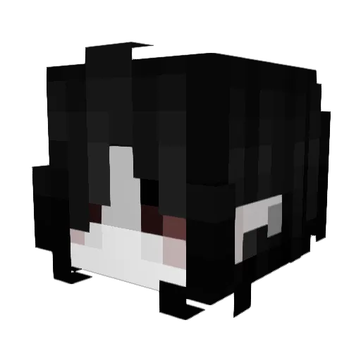 lliue Minecraft avatar head, 3D render