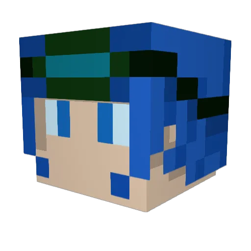 llkzzj Minecraft avatar head, 3D render