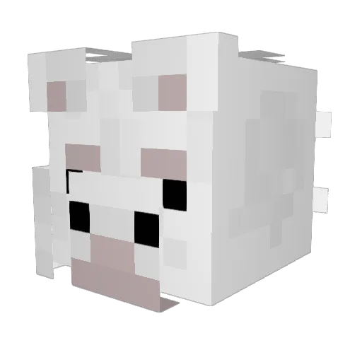 llllaammmaa Minecraft avatar head, 3D render