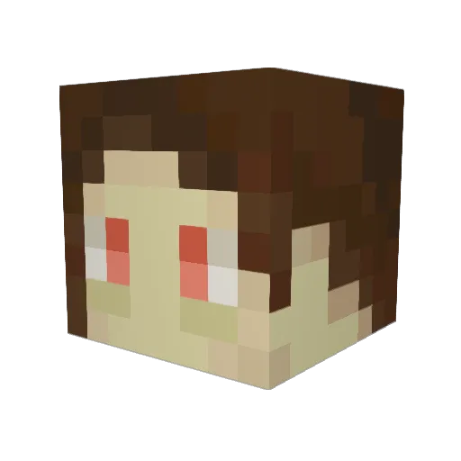 llofrudd Minecraft avatar head, 3D render