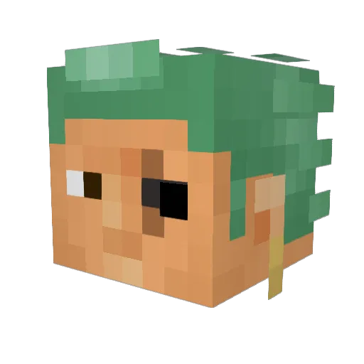 lloiiti Minecraft avatar head, 3D render