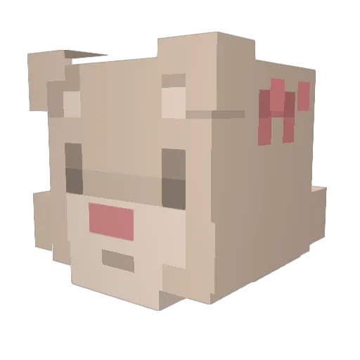 llotsolovee Minecraft avatar head, 3D render
