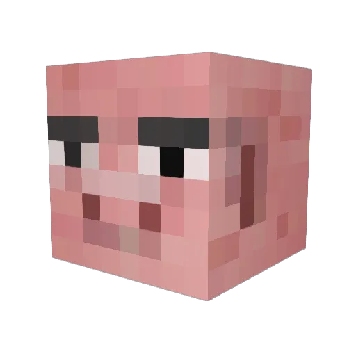 llpt Minecraft avatar head, 3D render