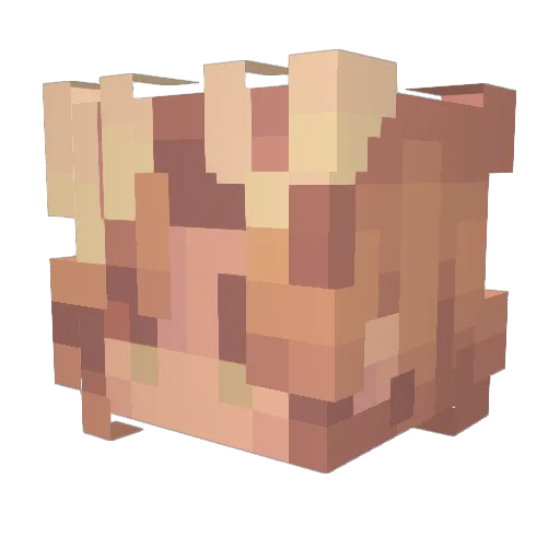 llua00 Minecraft avatar head, 3D render