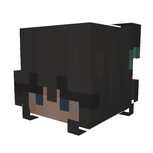llunaree Minecraft avatar head, 3D render