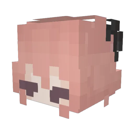 llunni Minecraft avatar head, 3D render
