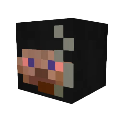 llwxury Minecraft avatar head, 3D render
