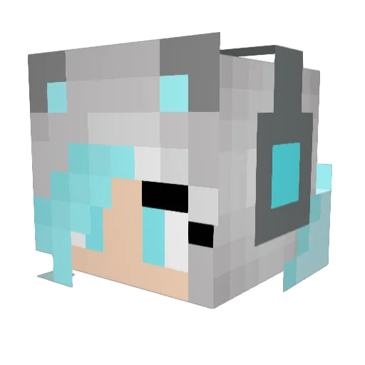 lmNanashi Minecraft avatar head, 3D render