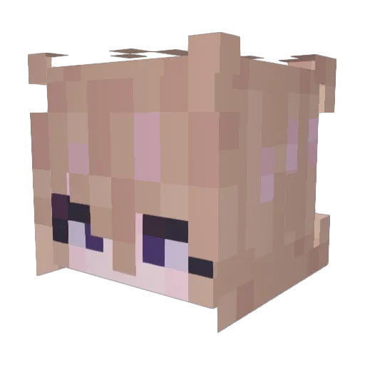 lnane Minecraft avatar head, 3D render