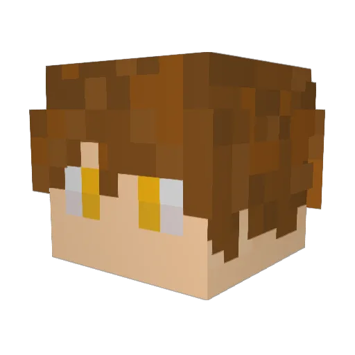 lnitial_ Minecraft avatar head, 3D render