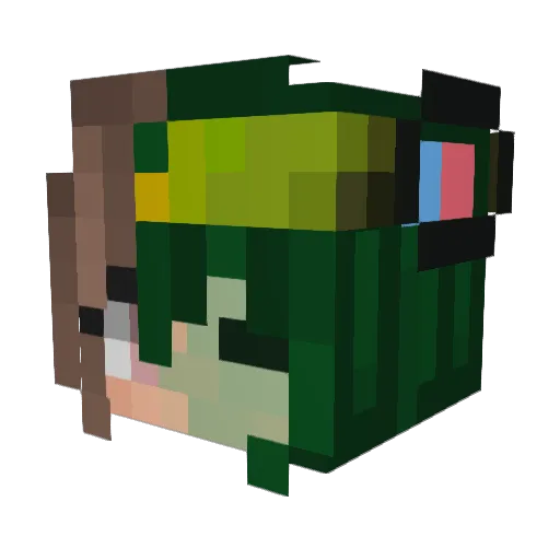 lnle Minecraft avatar head, 3D render