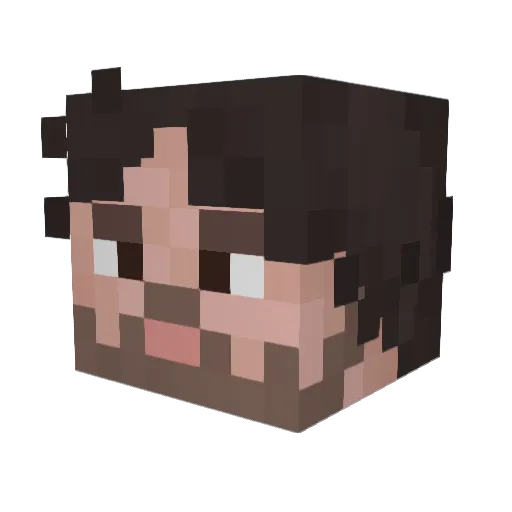 lnshape Minecraft avatar head, 3D render