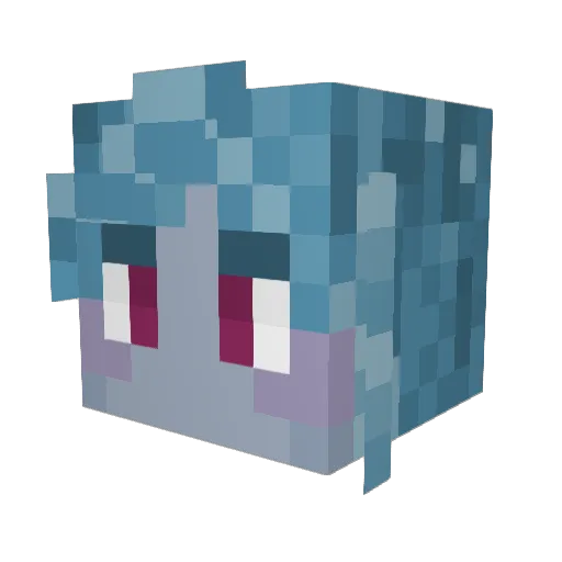 lntroverted Minecraft avatar head, 3D render