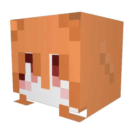lnudog Minecraft avatar head, 3D render