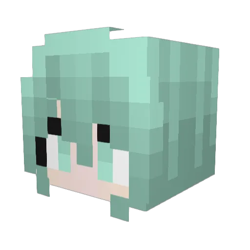 lnwIU Minecraft avatar head, 3D render