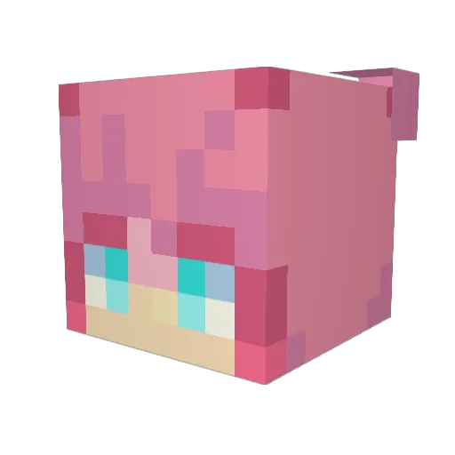 lo_key_ Minecraft avatar head, 3D render