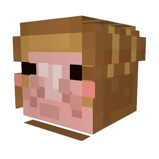 loafcy Minecraft avatar head, 3D render