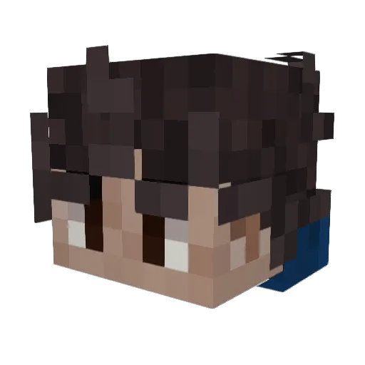 loatedd Minecraft avatar head, 3D render