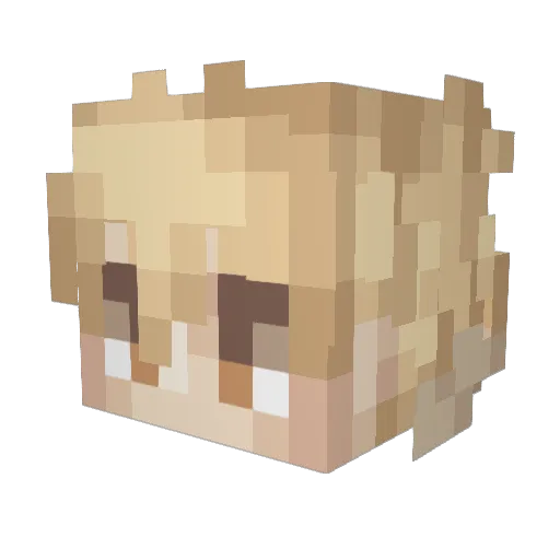 loathable Minecraft avatar head, 3D render