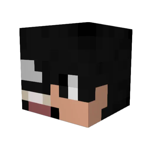 lobomal Minecraft avatar head, 3D render