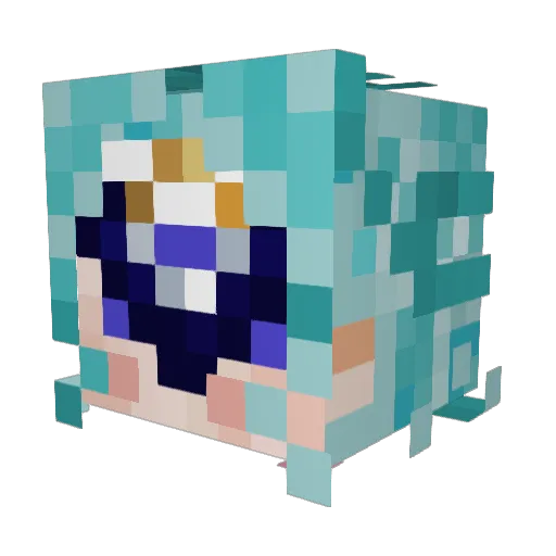 lobotofish Minecraft avatar head, 3D render