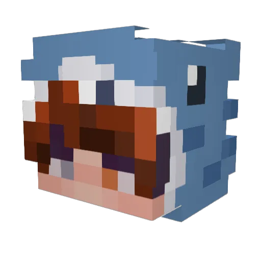 lobotomyzombie Minecraft avatar head, 3D render