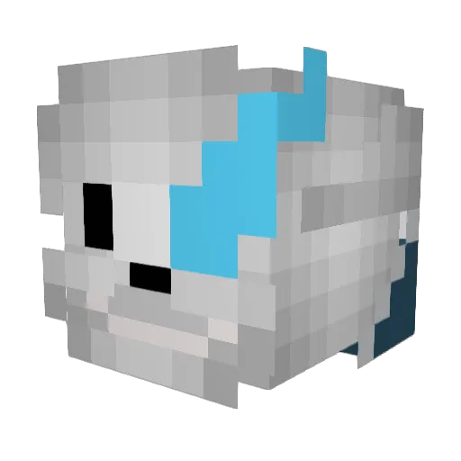 lobotrobo Minecraft avatar head, 3D render