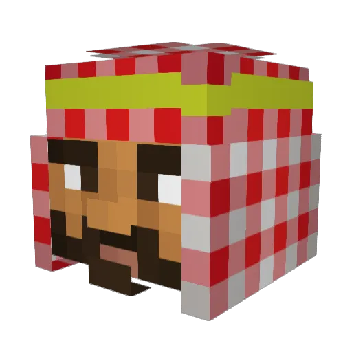 local_babaji Minecraft avatar head, 3D render