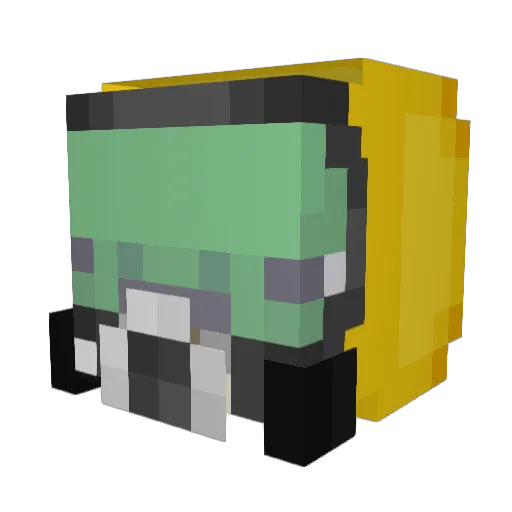 lockdown Minecraft avatar head, 3D render