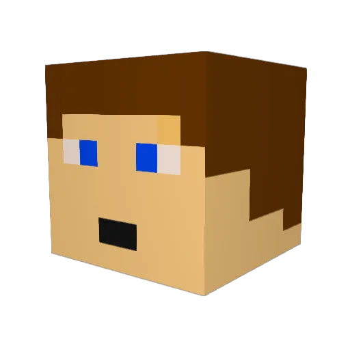 lockine Minecraft avatar head, 3D render