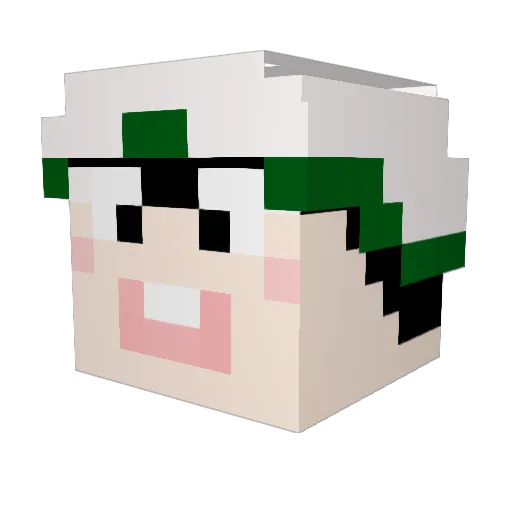 locong Minecraft avatar head, 3D render