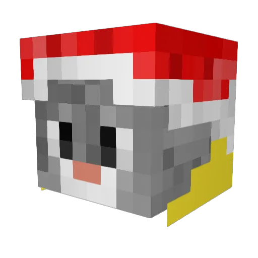 log_to_kot Minecraft avatar head, 3D render
