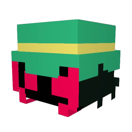 logi_red Minecraft avatar head, 3D render