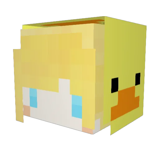 logicute Minecraft avatar head, 3D render
