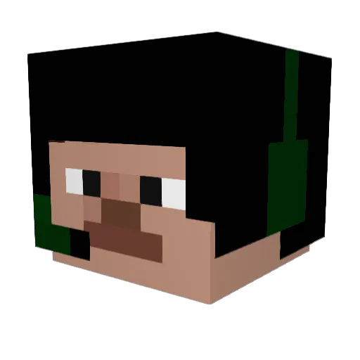 loglar Minecraft avatar head, 3D render