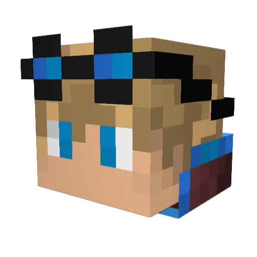 logpx Minecraft avatar head, 3D render