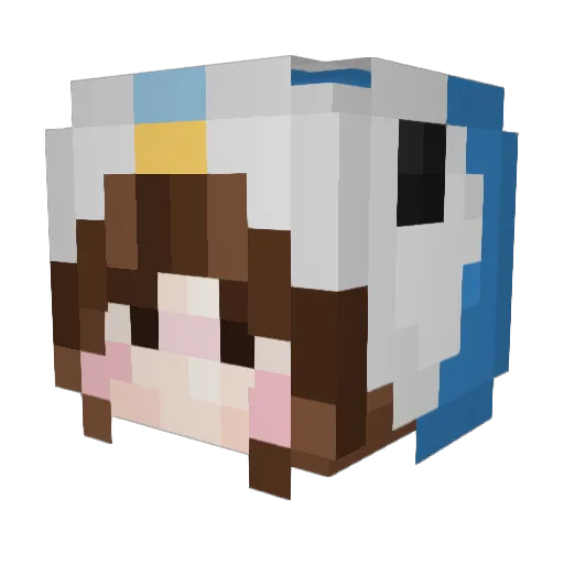 logroll Minecraft avatar head, 3D render