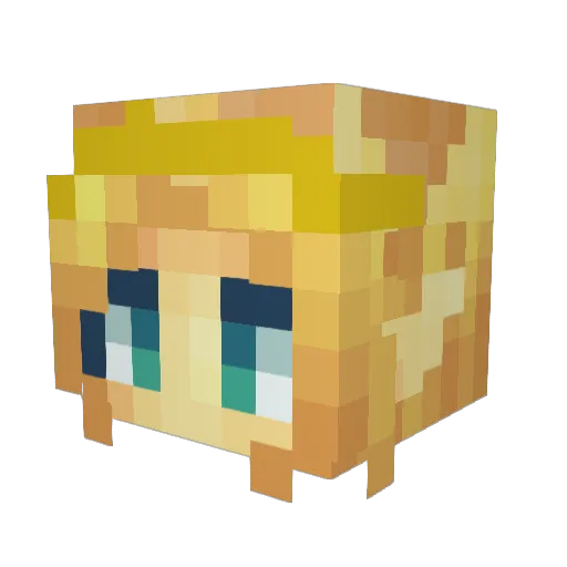logscan Minecraft avatar head, 3D render