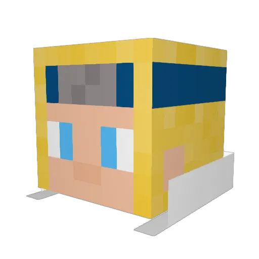 lokymie Minecraft avatar head, 3D render