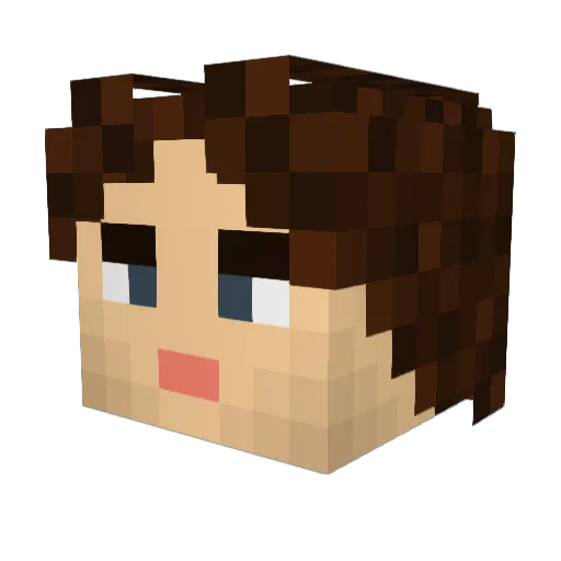 lolBEB Minecraft avatar head, 3D render