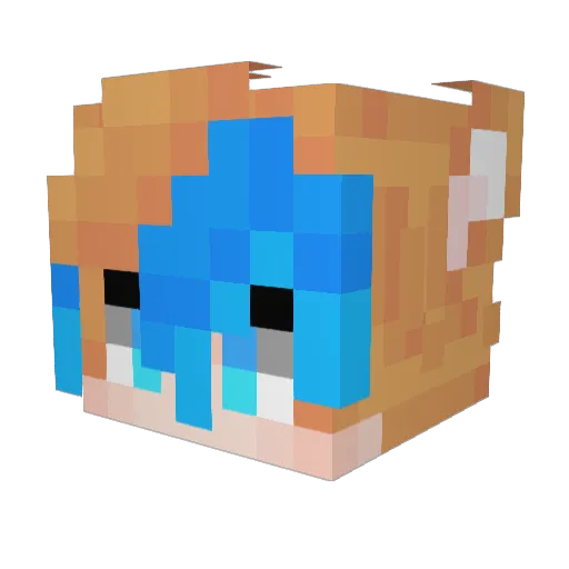 lolbit47 Minecraft avatar head, 3D render