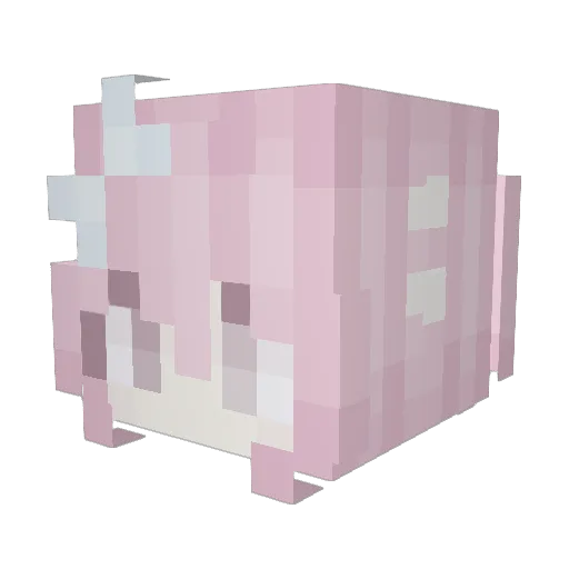 lolicutie Minecraft avatar head, 3D render