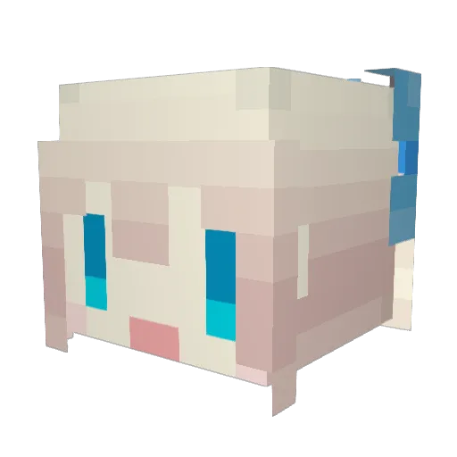 lolisan Minecraft avatar head, 3D render