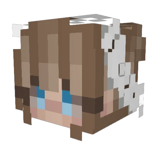lollyrain Minecraft avatar head, 3D render