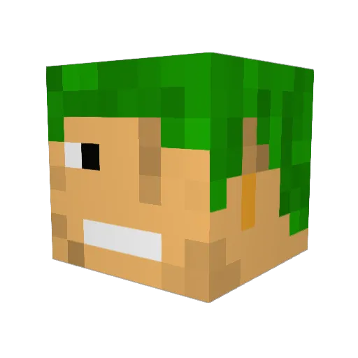 lolmann02 Minecraft avatar head, 3D render