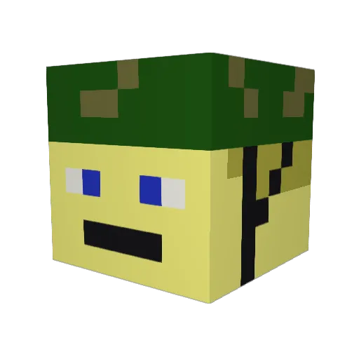 lolnutshot Minecraft avatar head, 3D render