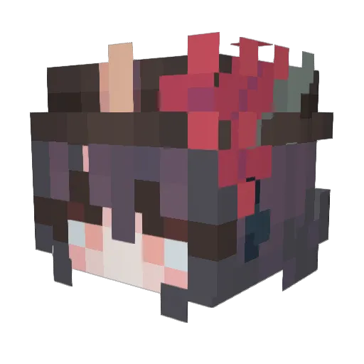 lolokbang Minecraft avatar head, 3D render