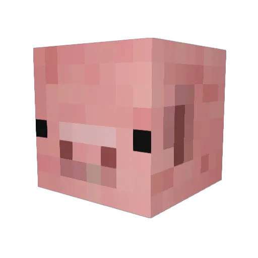 lolpig Minecraft avatar head, 3D render
