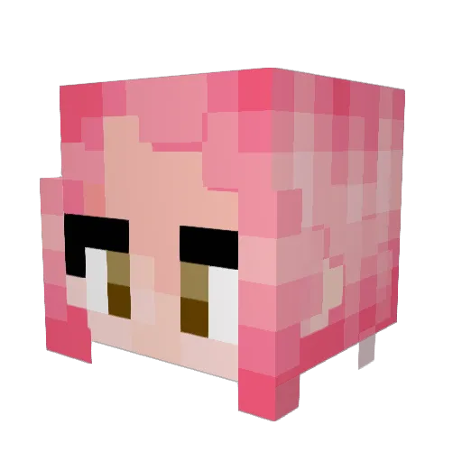 lolykon Minecraft avatar head, 3D render