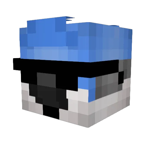 lombibardi Minecraft avatar head, 3D render
